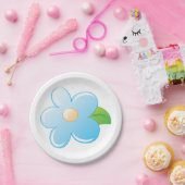 Assiettes En Carton Fleur bleue (Fête)