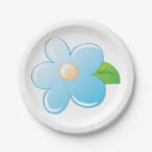 Assiettes En Carton Fleur bleue (Devant)
