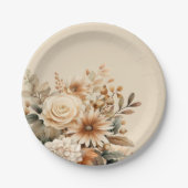 Assiettes En Carton Fleur Boho (Devant)