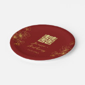 Assiettes En Carton Fleur cerisier ligne mariage chinois double xi (Angle)