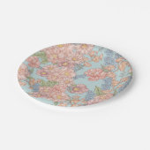 Assiettes En Carton Fleur chic rose et bleu shabby (Angle)