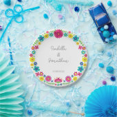 ASSIETTES EN CARTON FLEUR COLORÉE (Fête)