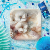 Assiettes En Carton Fleur Cosmos Abstraite Éthérée (Fête)