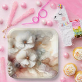 Assiettes En Carton Fleur Cosmos Abstraite Éthérée (Fête)