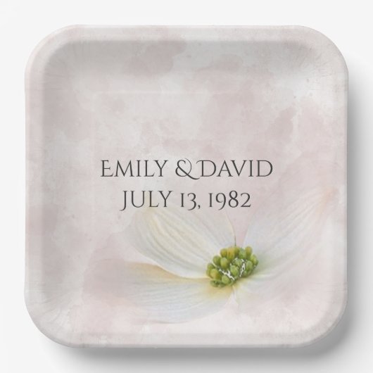 Assiettes En Carton Fleur Cosmos Anniversaire (Recto)