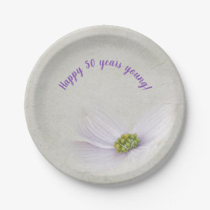 Assiettes En Carton fleur cosmos violet pastel
