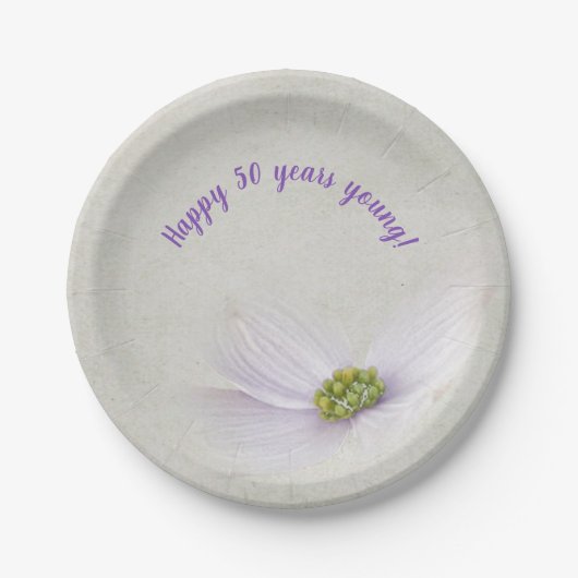 Assiettes En Carton fleur cosmos violet pastel (Devant)