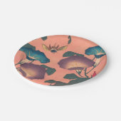 Assiettes En Carton Fleur d'abeille rose classique Hokusai Art (Angle)