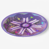 Assiettes En Carton Fleur dans la plaque de papier du désert (Angle)