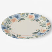 Assiettes En Carton Fleur d'aquarelle bleu et bracelet (Angle)