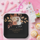 Assiettes En Carton Fleur d'aquarelle d'automne sur la fête d'annivers (Fête)