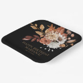 Assiettes En Carton Fleur d'aquarelle d'automne sur la fête d'annivers (Angulaire)