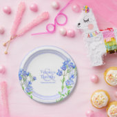 Assiettes En Carton Fleur d'aquarelle Veronica Speedwell bleue personn (Fête)