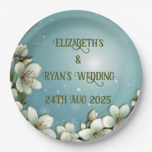 Assiettes En Carton Fleur de cerisier à bulles