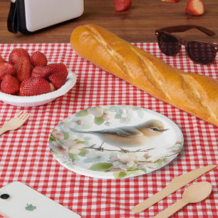 Assiettes En Carton Fleur de cerisier à fleurs de printemps aquarelle