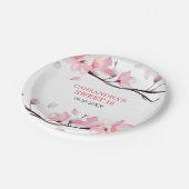Assiettes En Carton Fleur de cerisier rose clair moderne Sakura annive (Angle)