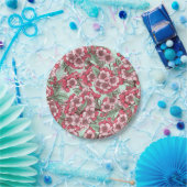 Assiettes En Carton Fleur de cerisier rose et menthe (Fête)