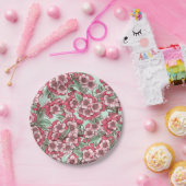 Assiettes En Carton Fleur de cerisier rose et menthe (Fête)