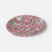 Assiettes En Carton Fleur de cerisier rose et menthe (Angle)