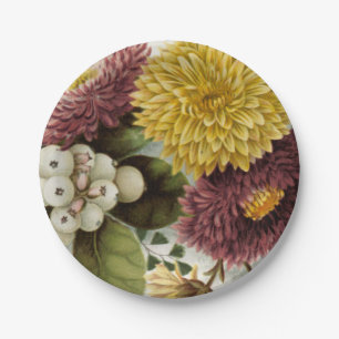 Assiettes En Carton Fleur de chrysanthème mère florale