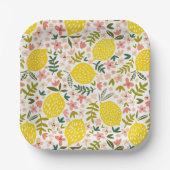 Assiettes En Carton Fleur de citron rose d'été (Recto)