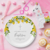 Assiettes En Carton Fleur de citron vert Baptême Christening (Fête)