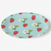 Assiettes En Carton Fleur de fraises (Angle)