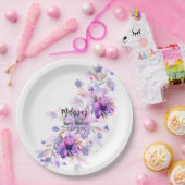 Assiettes En Carton Fleur de lavande violette violette vive (Fête)