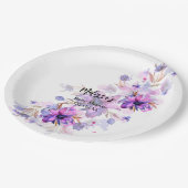 Assiettes En Carton Fleur de lavande violette violette vive (Angle)