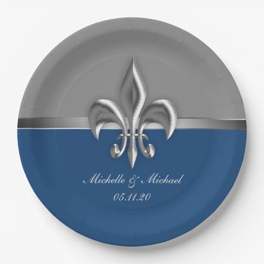 Assiettes En Carton Fleur de Lis (Devant)