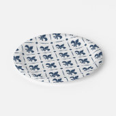 Assiettes En Carton Fleur De Lis bleu foncé motif sur arrière - plan b (Angle)