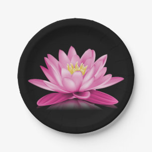Assiettes En Carton Fleur de lotus de roses indien
