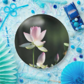 Assiettes En Carton Fleur de Lotus rose et blanc (Fête)