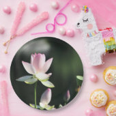 Assiettes En Carton Fleur de Lotus rose et blanc (Fête)