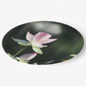 Assiettes En Carton Fleur de Lotus rose et blanc (Angle)