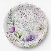 Assiettes En Carton Fleur de loup d'aquarelle (Devant)