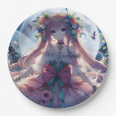 Assiettes En Carton Fleur de lune d'Anime (Devant)