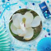 Assiettes En Carton Fleur de Magnolia blanche (Fête)