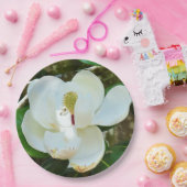 Assiettes En Carton Fleur de Magnolia blanche (Fête)