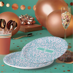 Assiettes En Carton Fleur de marguerite moderne contemporaine initiale
