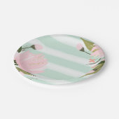 Assiettes En Carton Fleur de menthe et rose (Angle)