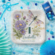Fleur de naissance de septembre Aster & Libellule