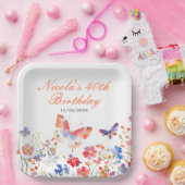 Assiettes En Carton Fleur de papillon d'été Anniversaire (Fête)