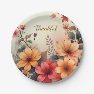 Assiettes En Carton Fleur de plaque papier d'automne