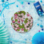 Assiettes En Carton Fleur de pomme sur blanc (Fête)