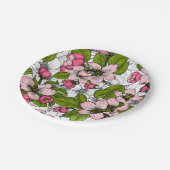 Assiettes En Carton Fleur de pomme sur blanc (Angle)