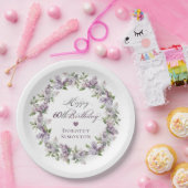 Assiettes En Carton Fleur de printemps violette Lilac 60e anniversaire (Fête)