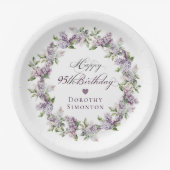 Assiettes En Carton Fleur de printemps violette Lilac 95e anniversaire (Devant)