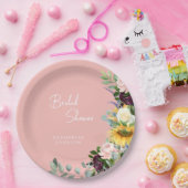 Assiettes En Carton Fleur de soleil flou de Fête des mariées personnal (Fête)