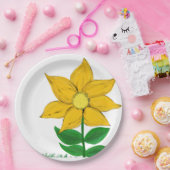 Assiettes En Carton Fleur de soleil jaune (Fête)